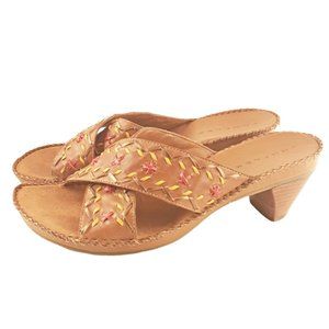 Truflex Tan Leather Heeled Sandals- Womens Sz 8.5M BRAND NEW without box